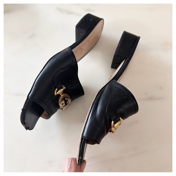Gucci Black and Gold Sandals - Picture 3 of 10